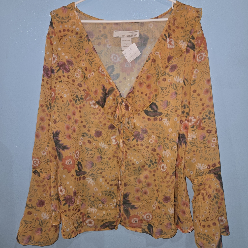 Montce Mustard Floral Blouse